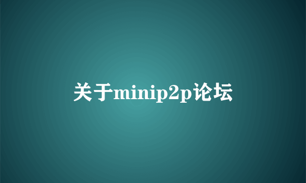 关于minip2p论坛