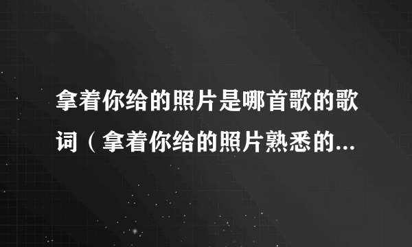 拿着你给的照片是哪首歌的歌词（拿着你给的照片熟悉的那一条街这是什么歌？）