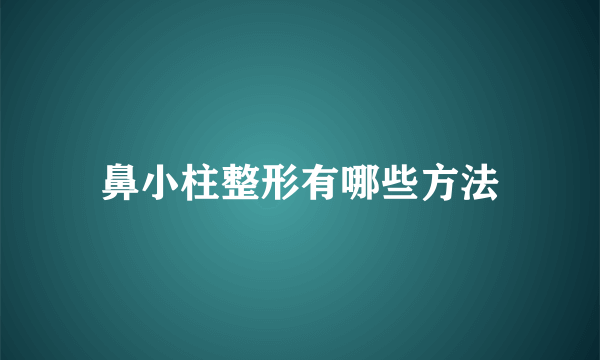 鼻小柱整形有哪些方法