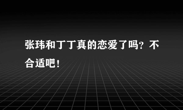 张玮和丁丁真的恋爱了吗？不合适吧！