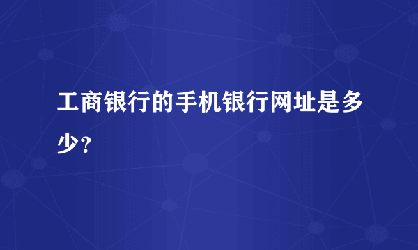 工商银行的手机银行网址是多少？