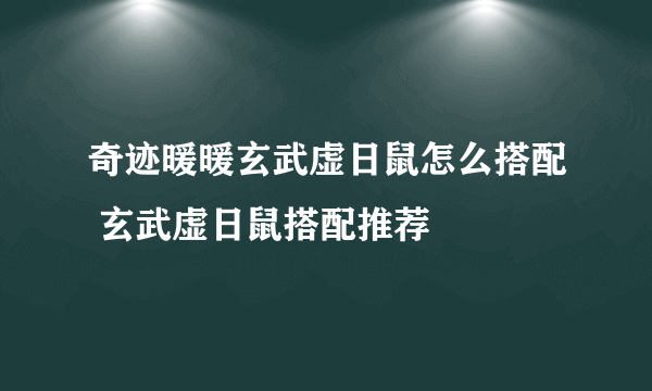 奇迹暖暖玄武虚日鼠怎么搭配 玄武虚日鼠搭配推荐