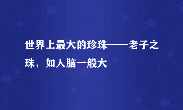 世界上最大的珍珠——老子之珠，如人脑一般大