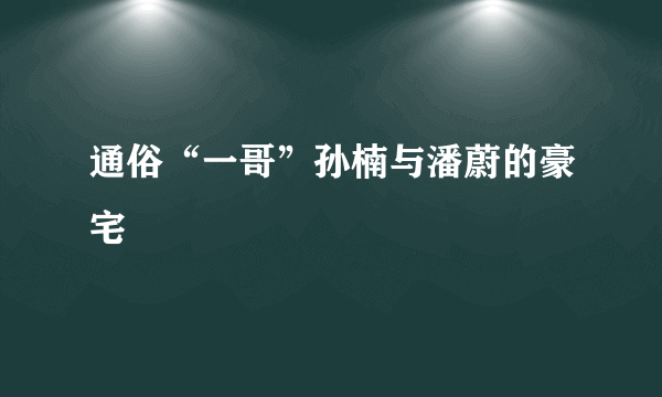 通俗“一哥”孙楠与潘蔚的豪宅