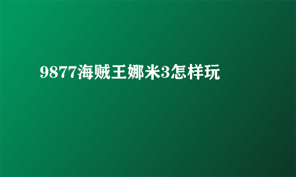 9877海贼王娜米3怎样玩