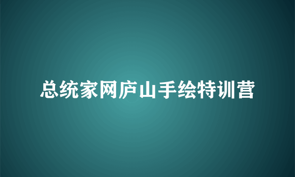 总统家网庐山手绘特训营