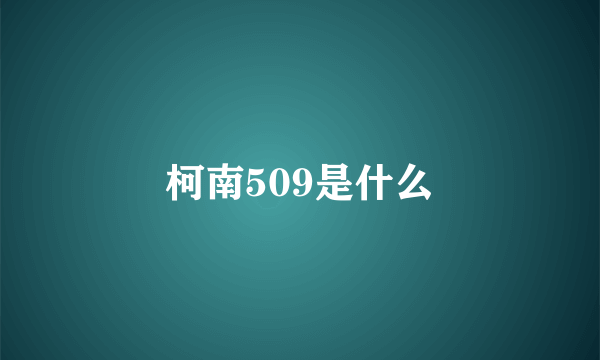 柯南509是什么