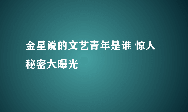 金星说的文艺青年是谁 惊人秘密大曝光