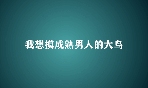 我想摸成熟男人的大鸟