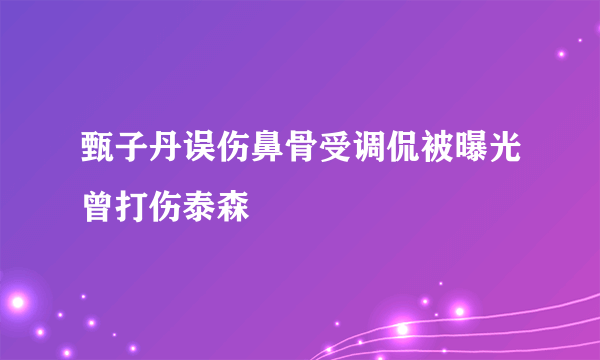 甄子丹误伤鼻骨受调侃被曝光曾打伤泰森