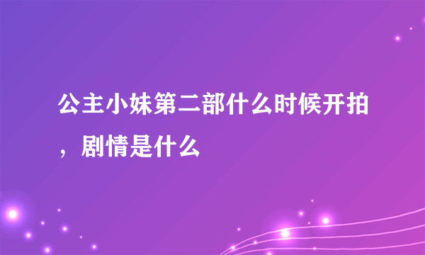 公主小妹第二部什么时候开拍，剧情是什么