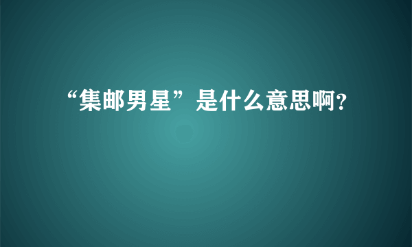 “集邮男星”是什么意思啊？