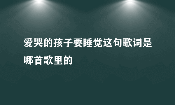 爱哭的孩子要睡觉这句歌词是哪首歌里的