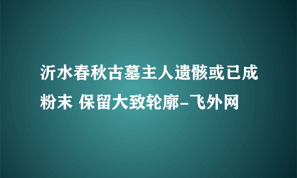 沂水春秋古墓主人遗骸或已成粉末 保留大致轮廓-飞外网