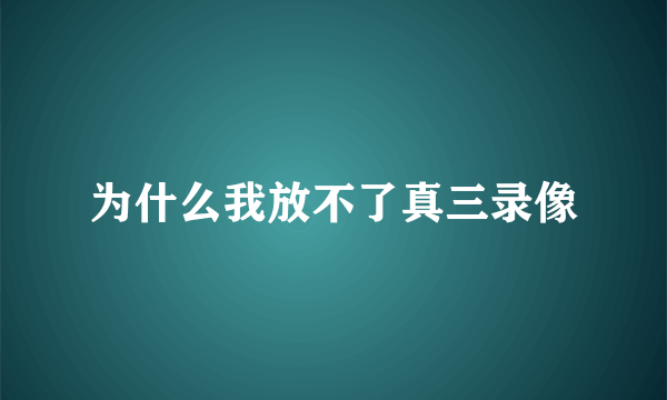 为什么我放不了真三录像