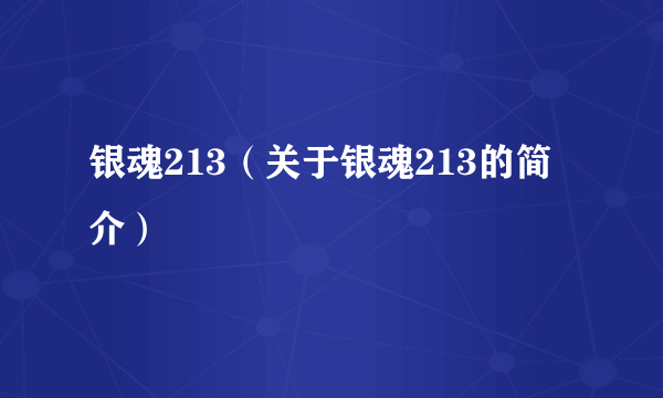 银魂213（关于银魂213的简介）