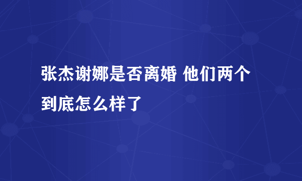 张杰谢娜是否离婚 他们两个到底怎么样了