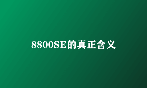 8800SE的真正含义