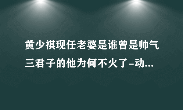 黄少祺现任老婆是谁曾是帅气三君子的他为何不火了-动态-飞外网