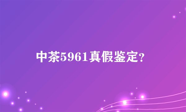 中茶5961真假鉴定？