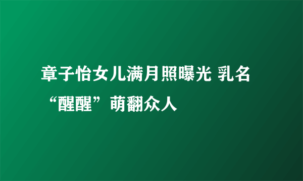 章子怡女儿满月照曝光 乳名“醒醒”萌翻众人