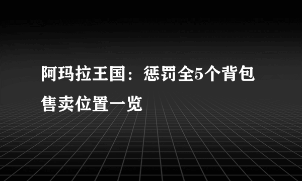 阿玛拉王国：惩罚全5个背包售卖位置一览