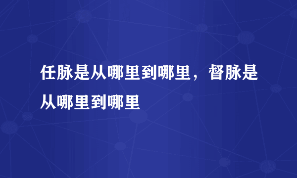 任脉是从哪里到哪里，督脉是从哪里到哪里