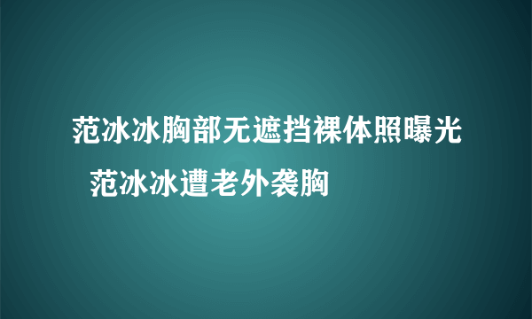 范冰冰胸部无遮挡裸体照曝光  范冰冰遭老外袭胸