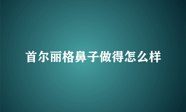 首尔丽格鼻子做得怎么样