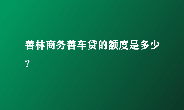 善林商务善车贷的额度是多少？