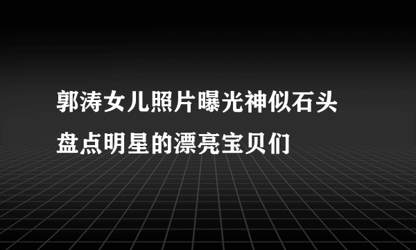 郭涛女儿照片曝光神似石头 盘点明星的漂亮宝贝们