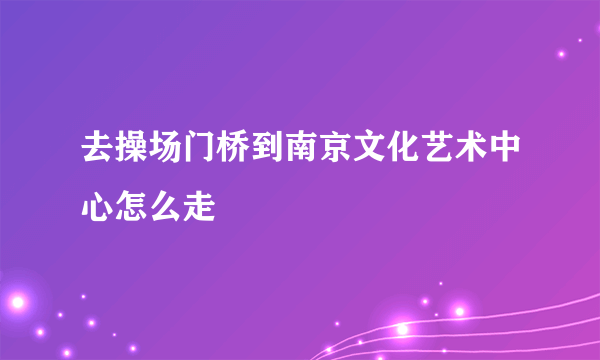 去操场门桥到南京文化艺术中心怎么走