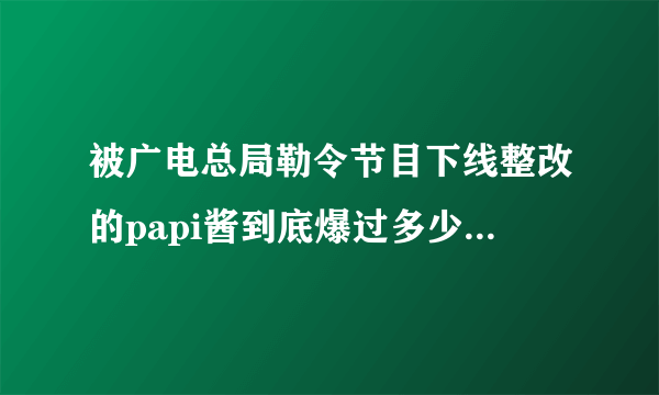 被广电总局勒令节目下线整改的papi酱到底爆过多少粗口？我们一起来看一下