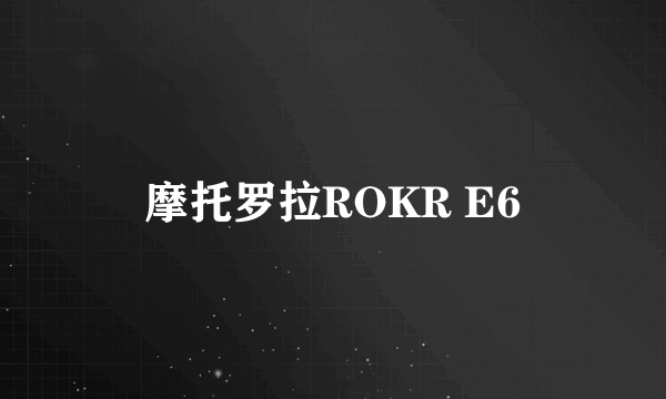 摩托罗拉ROKR E6