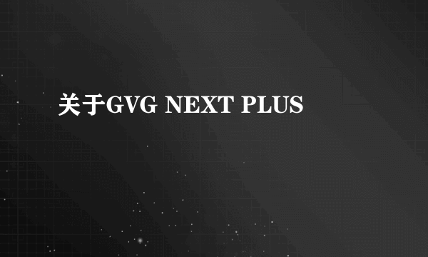 关于GVG NEXT PLUS