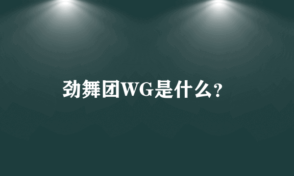 劲舞团WG是什么？