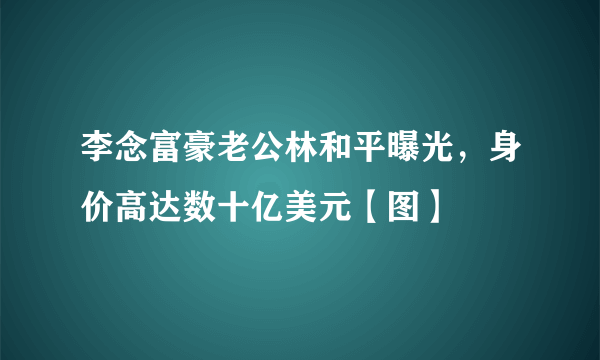 李念富豪老公林和平曝光，身价高达数十亿美元【图】