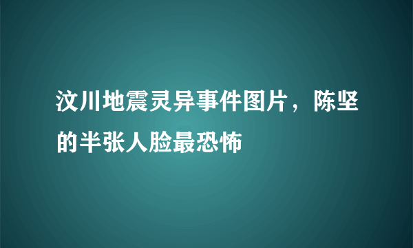 汶川地震灵异事件图片，陈坚的半张人脸最恐怖