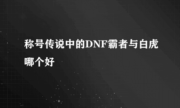 称号传说中的DNF霸者与白虎哪个好