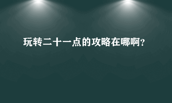 玩转二十一点的攻略在哪啊？