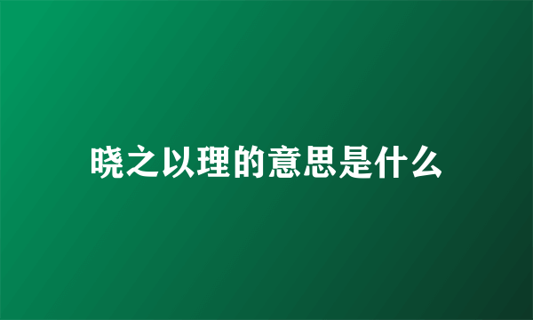 晓之以理的意思是什么