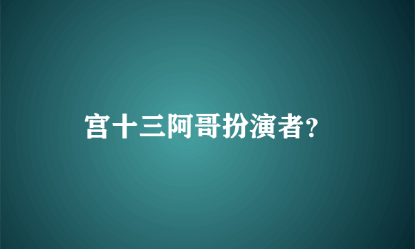 宫十三阿哥扮演者？