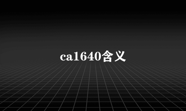 ca1640含义