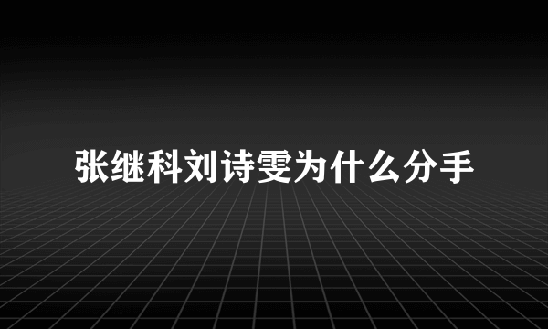 张继科刘诗雯为什么分手