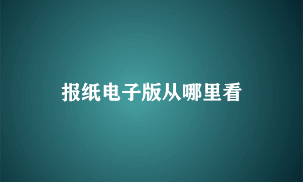 报纸电子版从哪里看