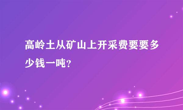 高岭土从矿山上开采费要要多少钱一吨？