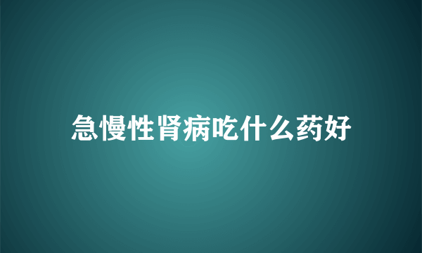 急慢性肾病吃什么药好