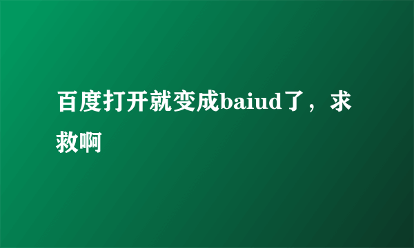 百度打开就变成baiud了，求救啊