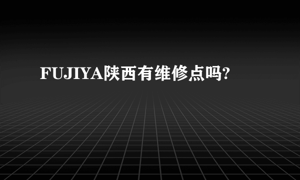 FUJIYA陕西有维修点吗?