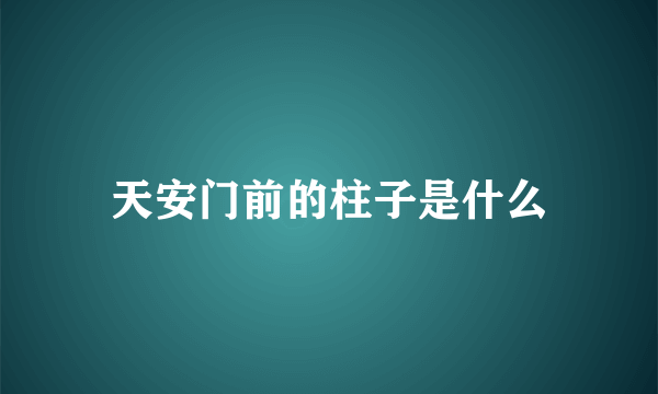 天安门前的柱子是什么